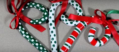 Air Dry Clay Christmas Candy Canes